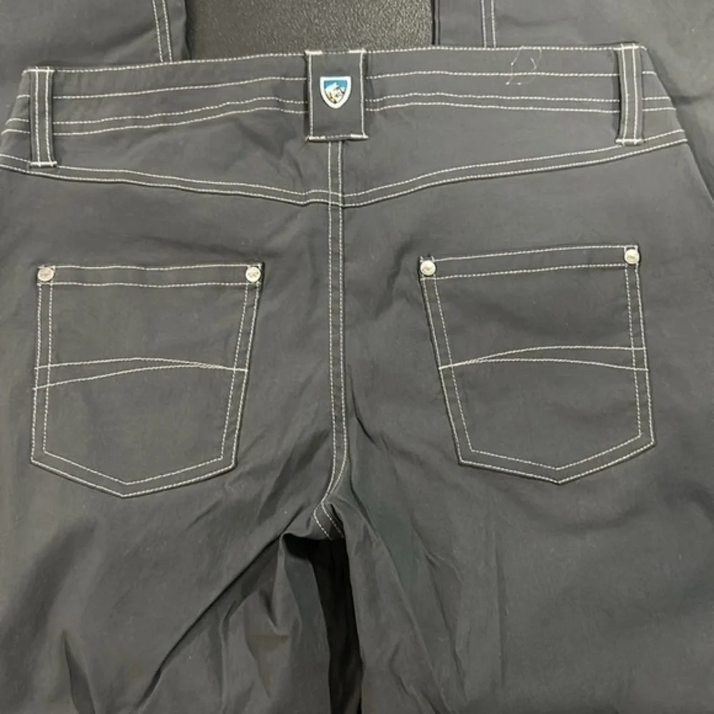 KUHL size 6 regular Black Performance Pants with White Stitching